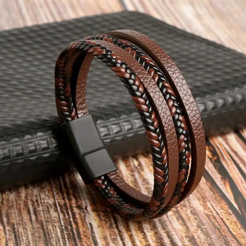 Leder Armband Multi-Layer Men's Bracelet