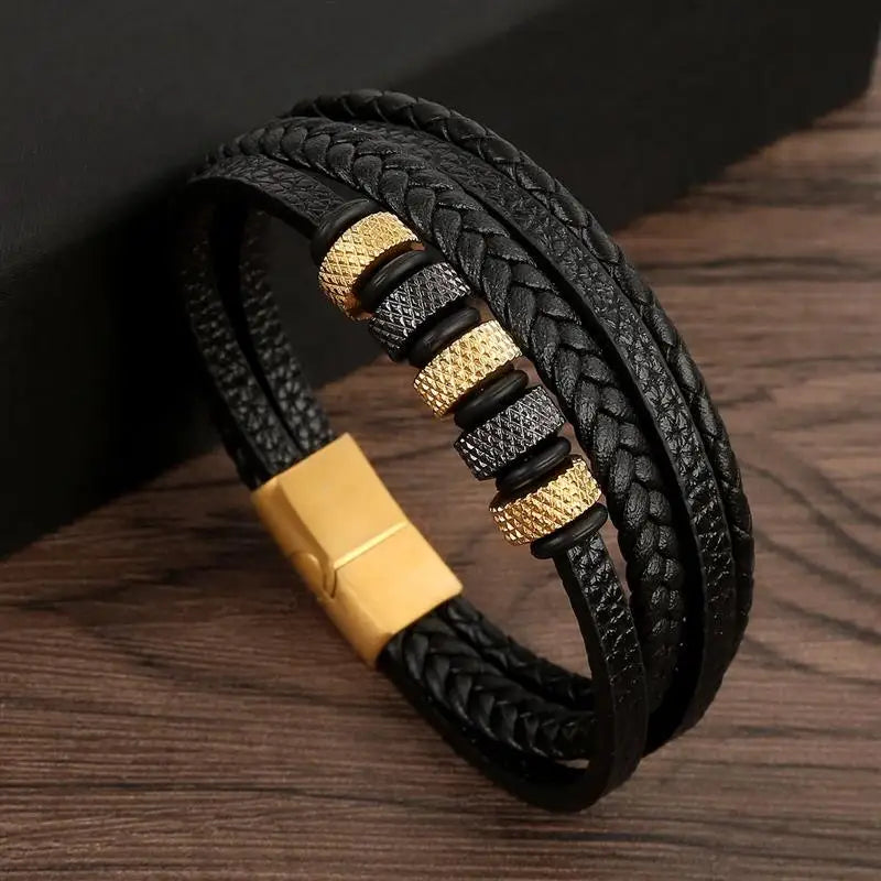 Leder Armband Multi-Layer Men's Bracelet